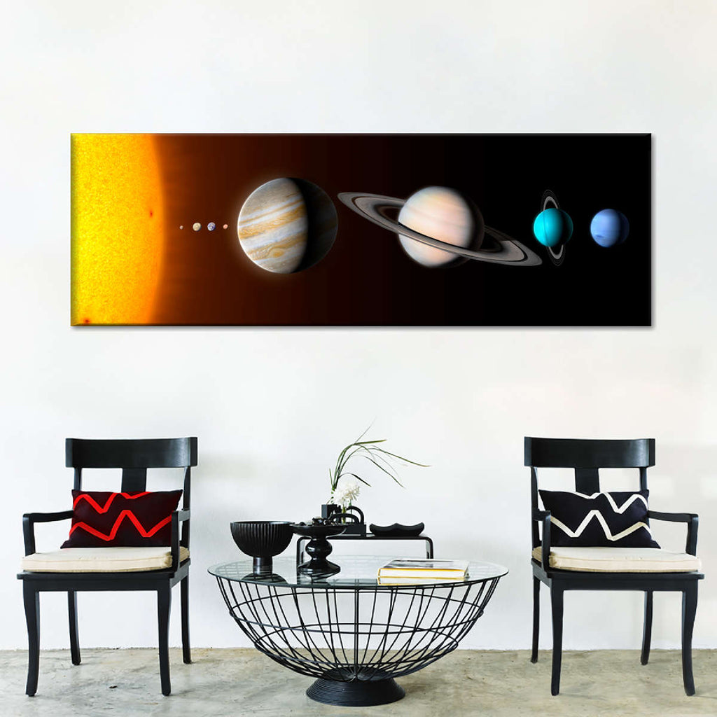 Solar System To Scale Wall Art | Digital Art