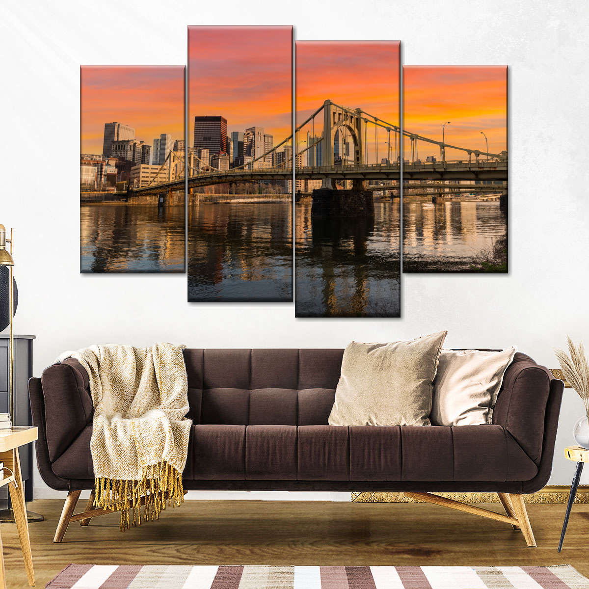 Urban Pittsburgh Sunset Skyline Wall Art | Photography