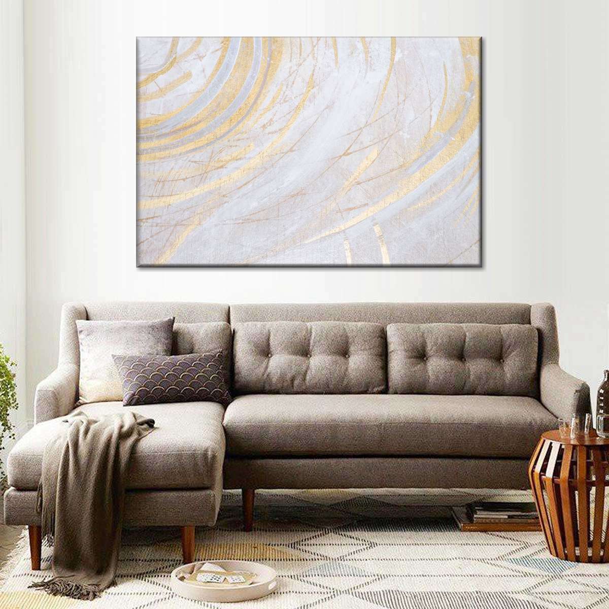 White Gold Surface Multi Panel Canvas Wall Art