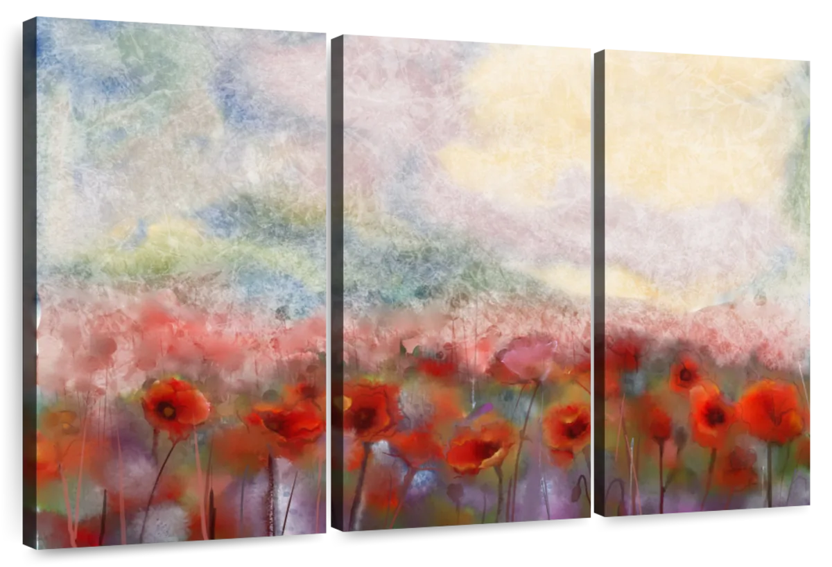 Poppy Field Abstract Wall Art | Painting