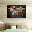 Copper World Map Multi Panel Canvas Wall Art | ElephantStock