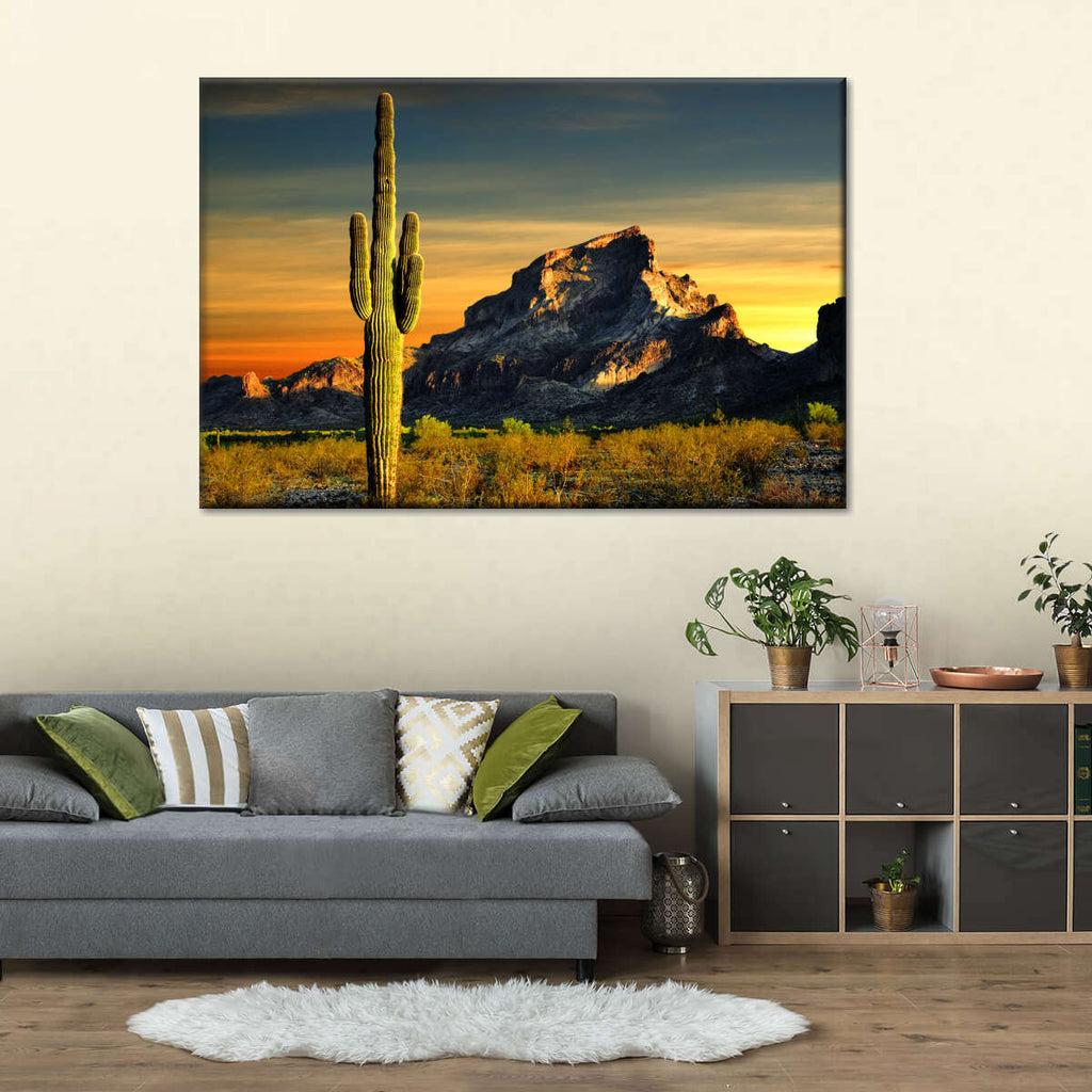 Sunset With Cactus Wall Art | Photography