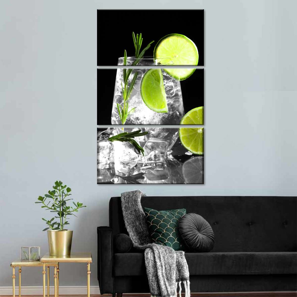 Cold Lime Tonic Multi Panel Canvas Wall Art