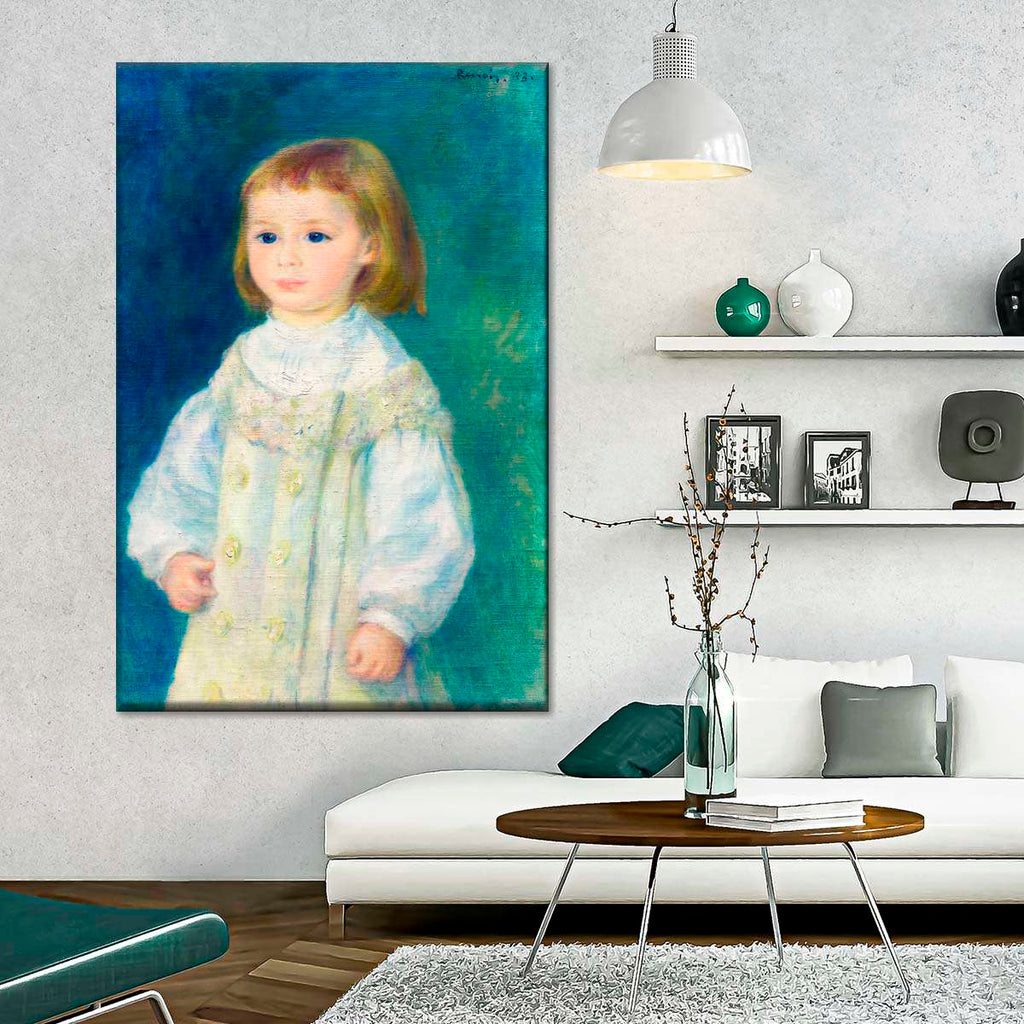 Lucie Berard Child In White Wall Art | Painting | by Pierre Auguste Renoir
