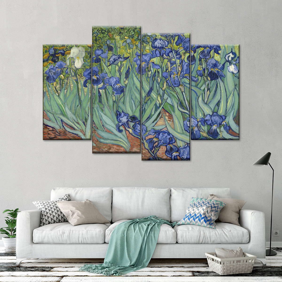 Irises Multi Panel Canvas Wall Art