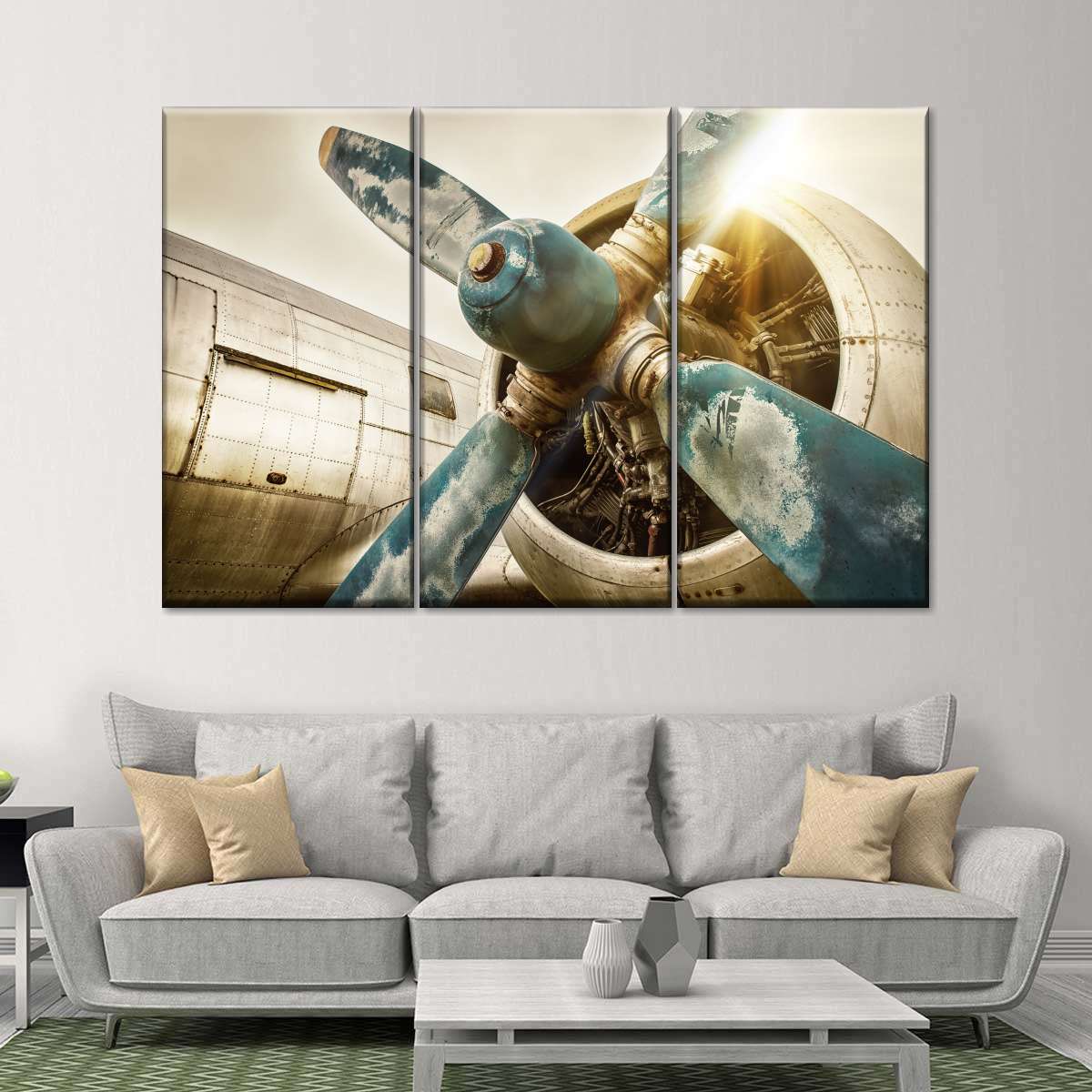 Vintage Airplane Multi Panel Canvas Wall Art Elephantstock