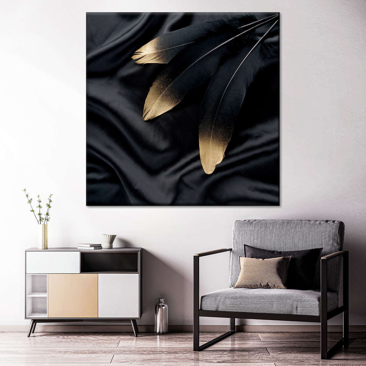 Gold Tipped Feathers Art: Canvas Prints, Frames & Posters