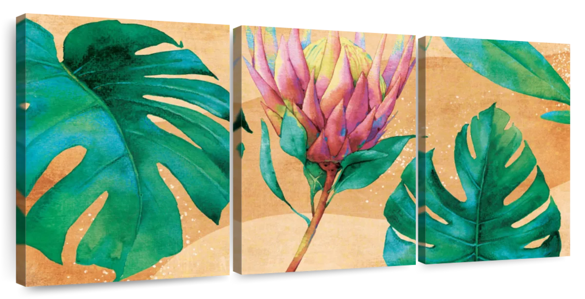 Protea And Monstera Wall Art | Painting