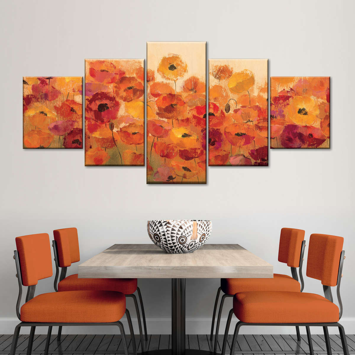 Summer Poppies Multi Panel Canvas Wall Art