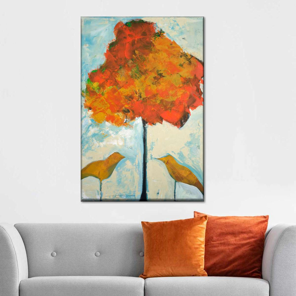 Gold Birds And Maple Wall Art | Painting | by Tim Nyberg