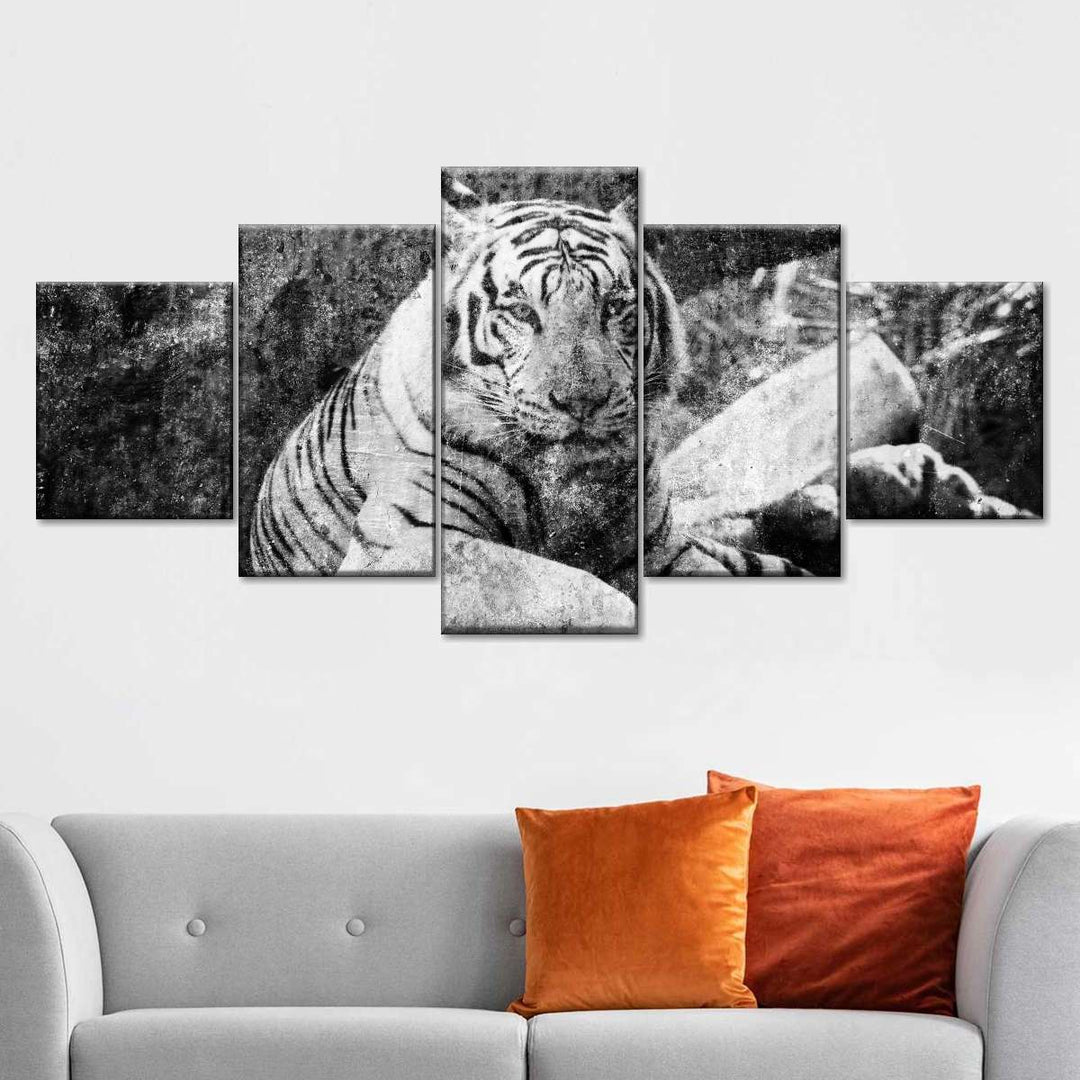 Textured White Tiger Wall Art | Photography