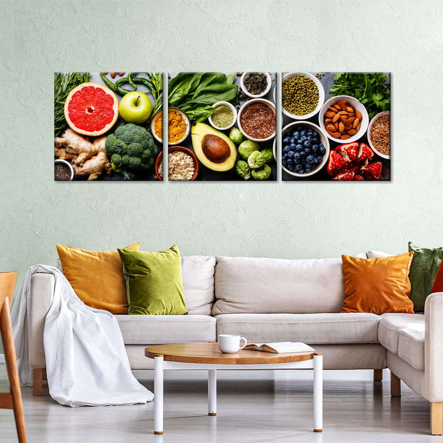 Healthy Food Assortment Wall Art | Photography