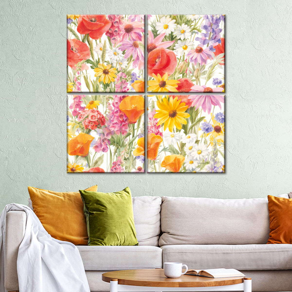 Wildflowers In Bloom Pattern I Wall Art | Watercolor | by Danhui Nai