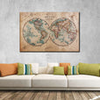 Hemisphere map 1 piece Wall Art