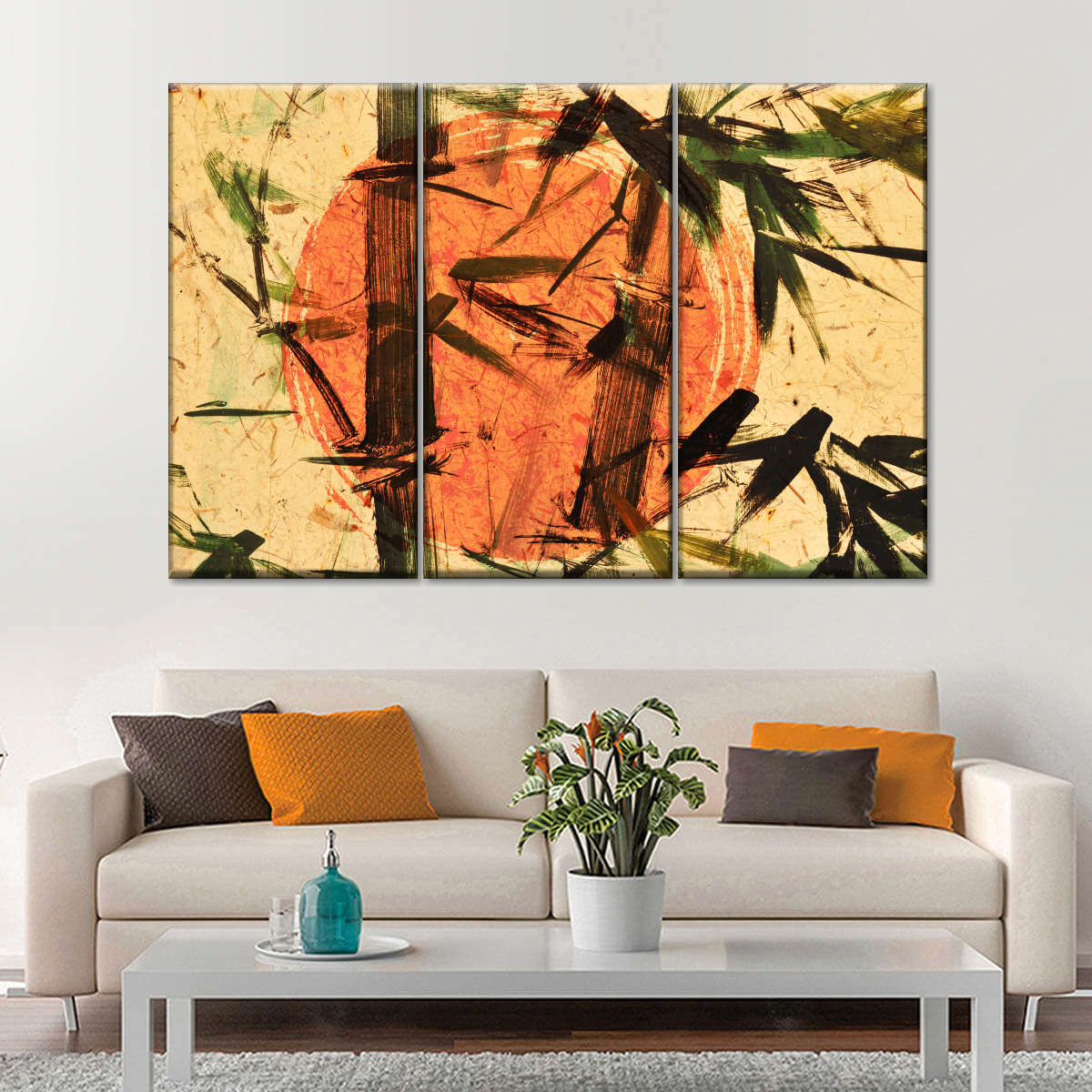 Asian Bamboo Multi Panel Canvas Wall Art Elephantstock