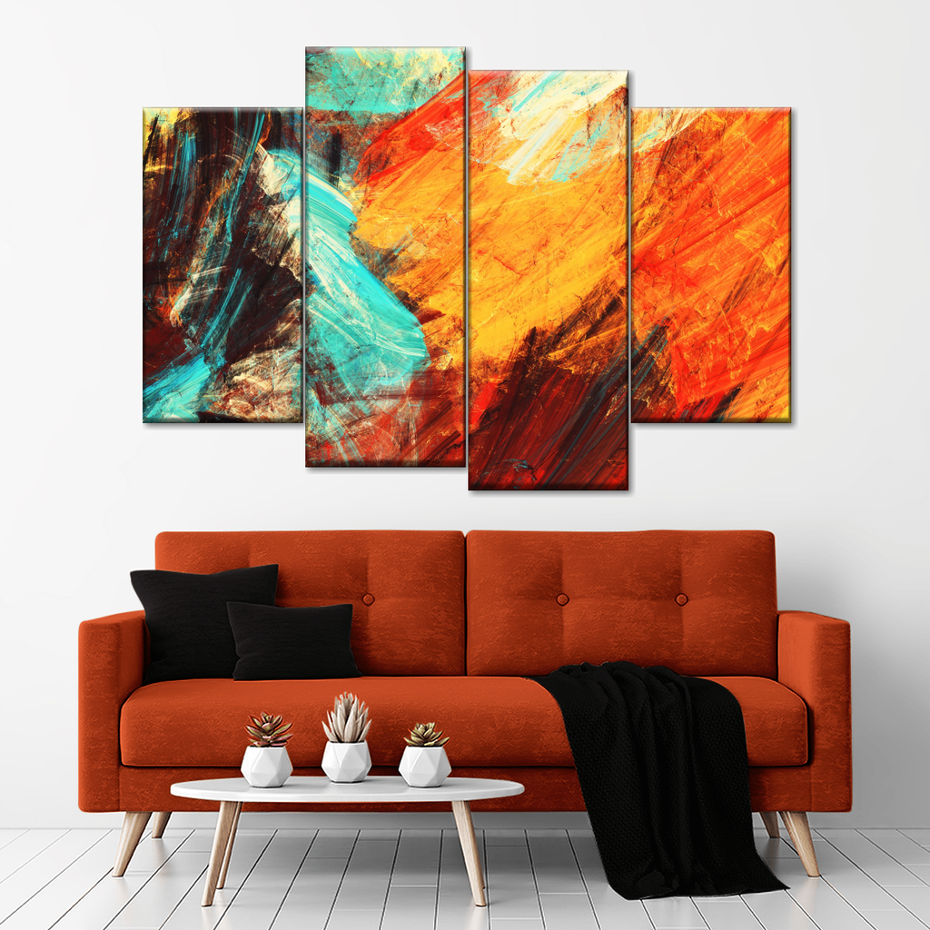 Intense Orange Abstract Wall Art | Painting