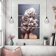 Carnation head 3 piece Wall Art Pictures