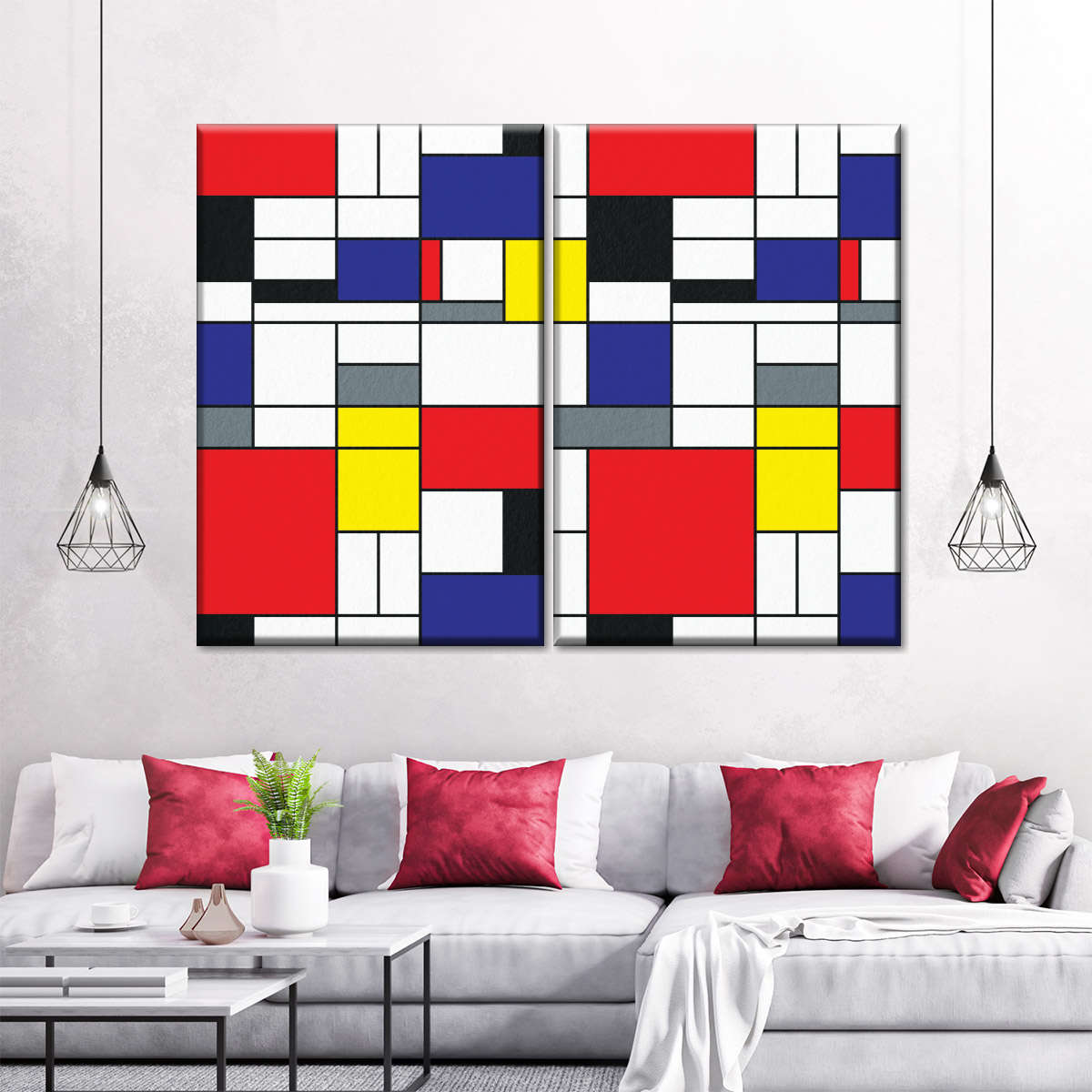 Geometric Mondrian I Wall Art | Digital Art
