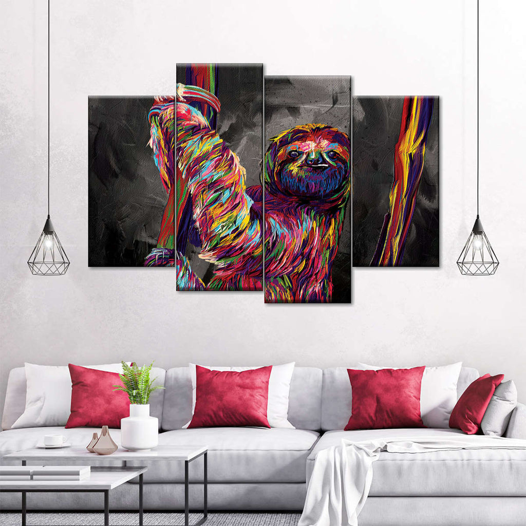 Sloth Abstract Color Wall Art | Painting