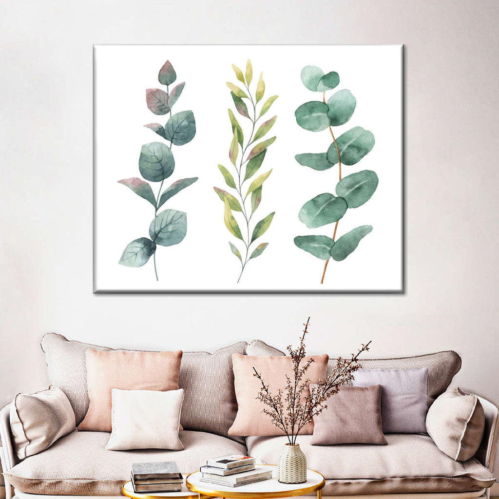Eucalyptus Plant Leaves Canvas Wall Art | ElephantStock