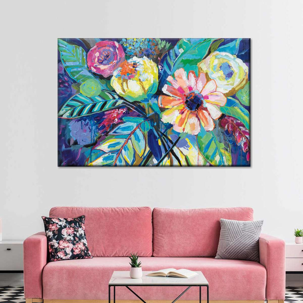 Floral Happiness Wall Art | Painting | by Jeanette Vertentes