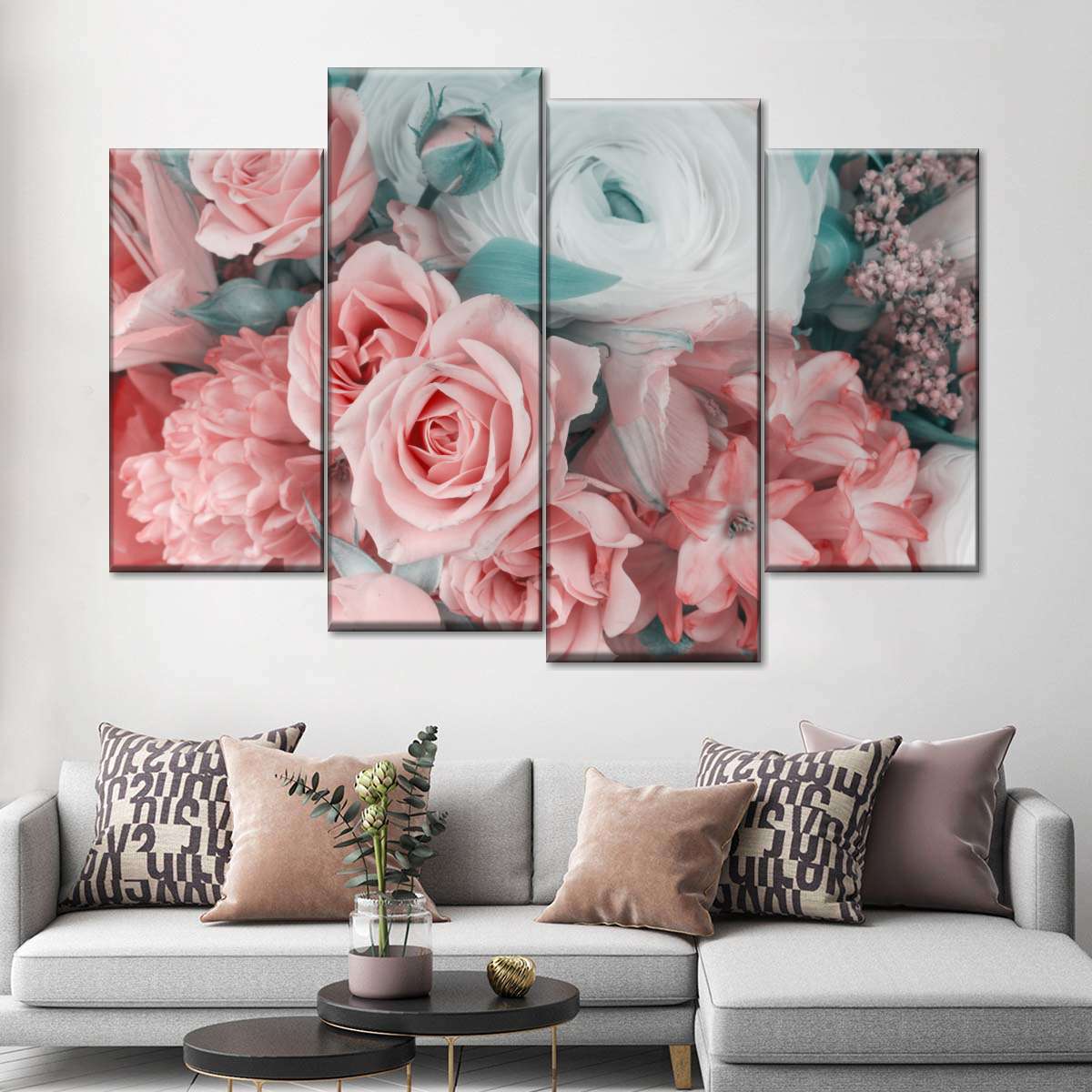 Floral Heel Bookstack Foiled Canvas Wall Art, Pink Sold by at Home