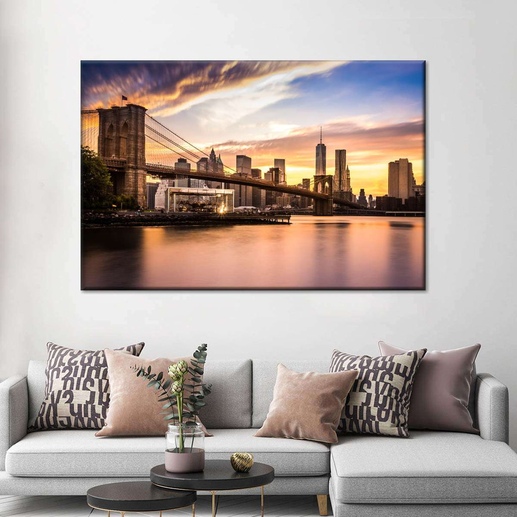 Brooklyn Bridge Sunset Wall Art | Photography