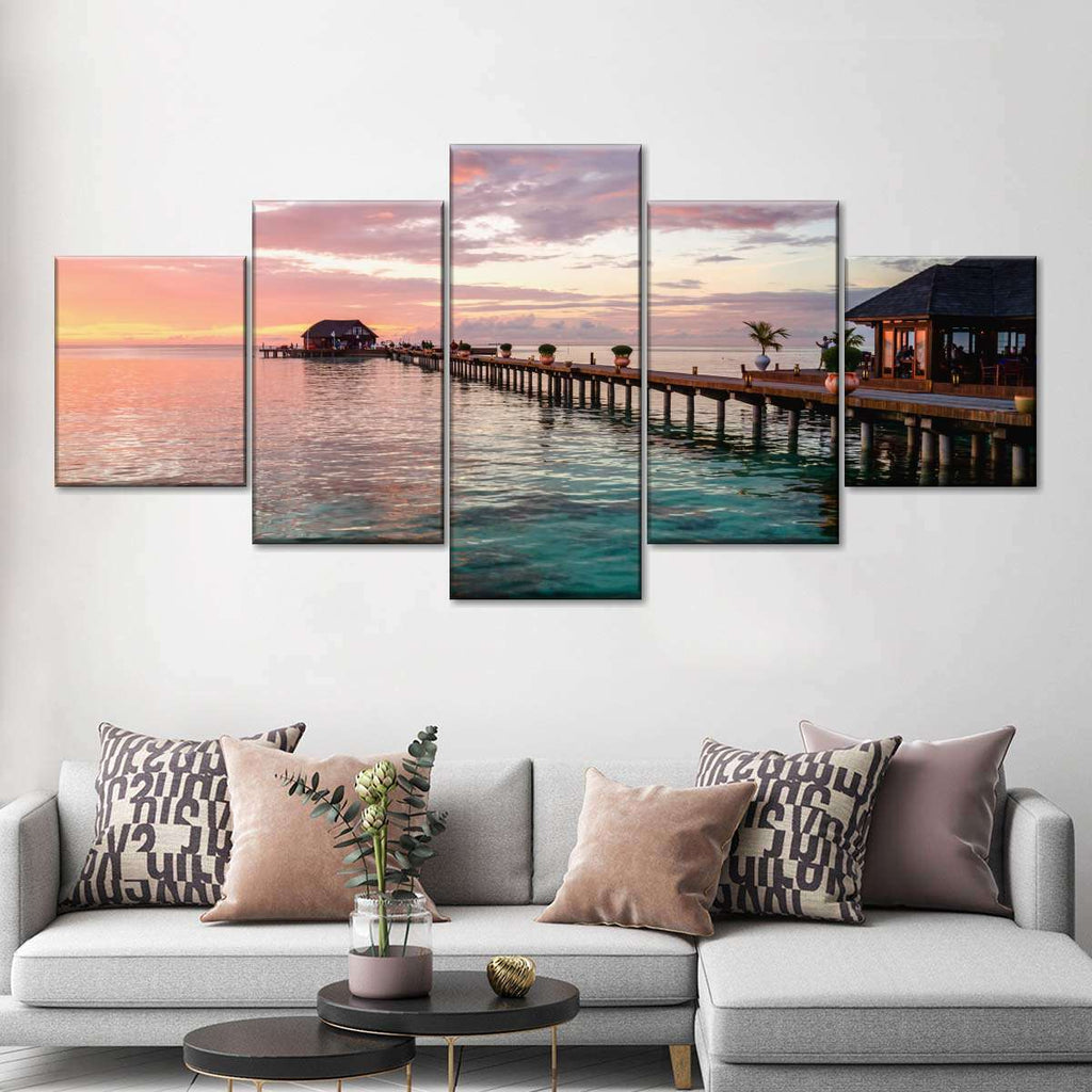 Dusky Maldives Dock Wall Art | Photography