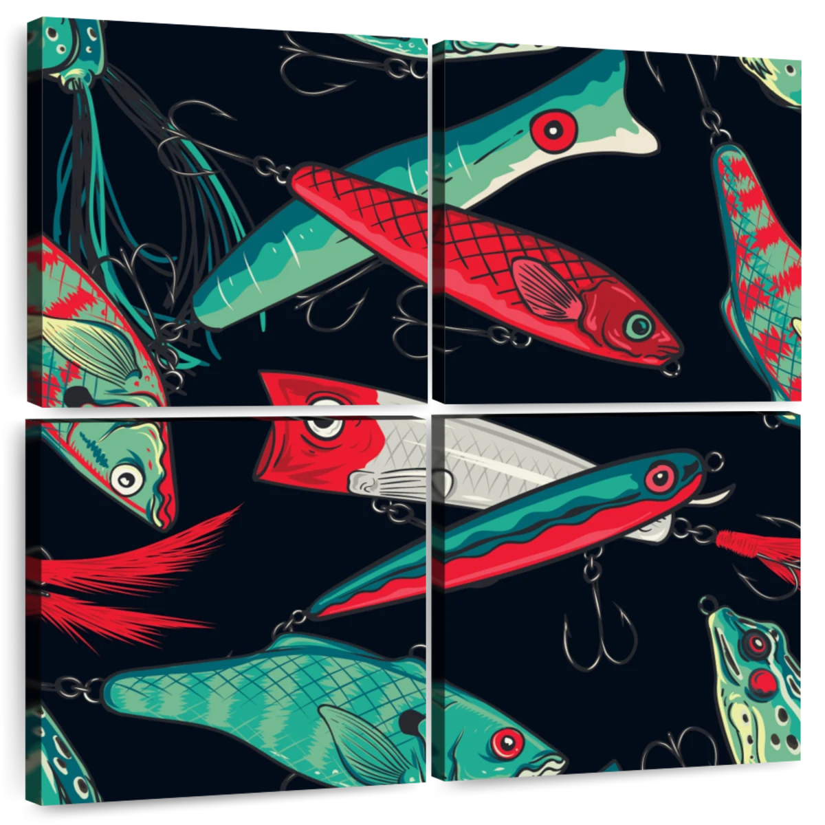 Fishing Lures Pattern Wall Art: Canvas Prints, Art Prints & Framed