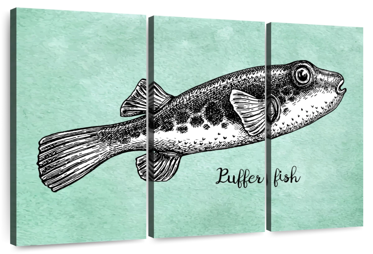 Coat Rack with Bass Fish Vintage Style Wooden Sign - Wall Decor