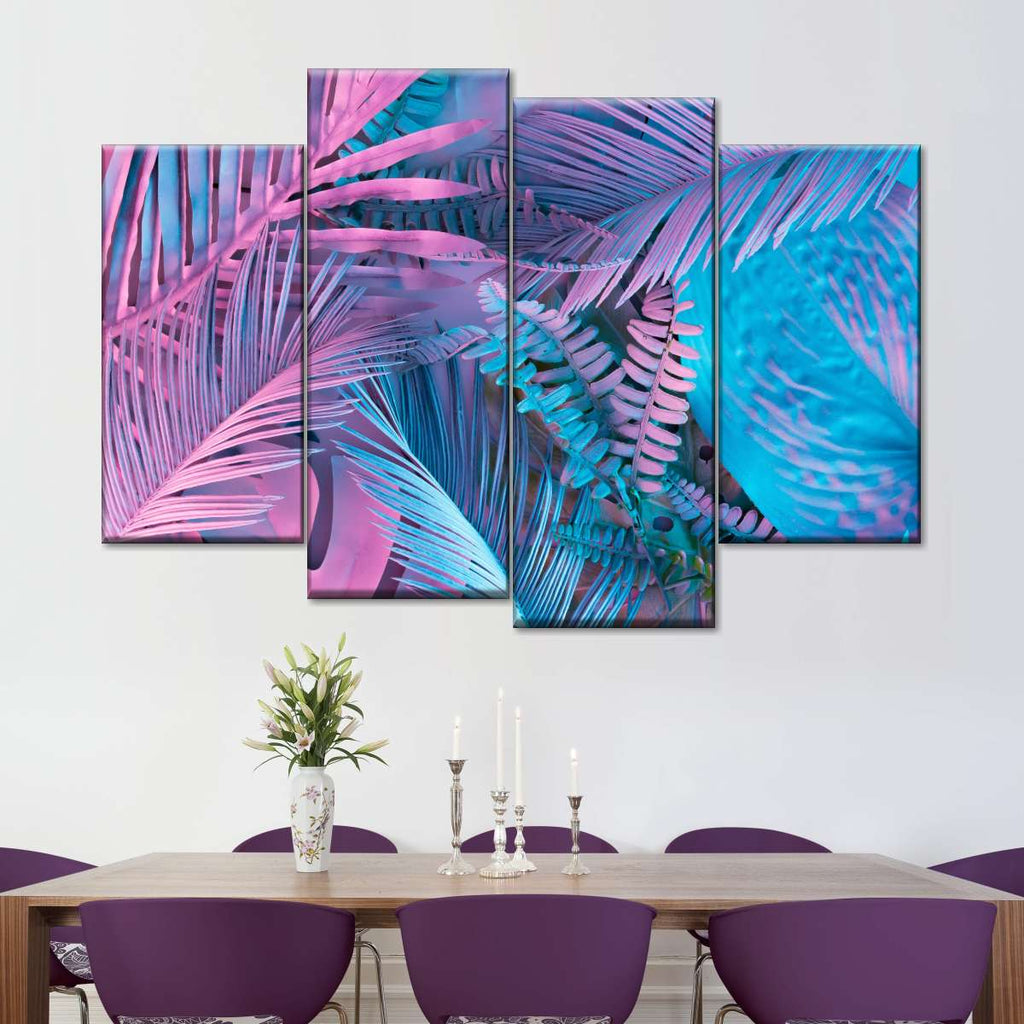 Pastel Gradient Palm Leaves Wall Art | Photography