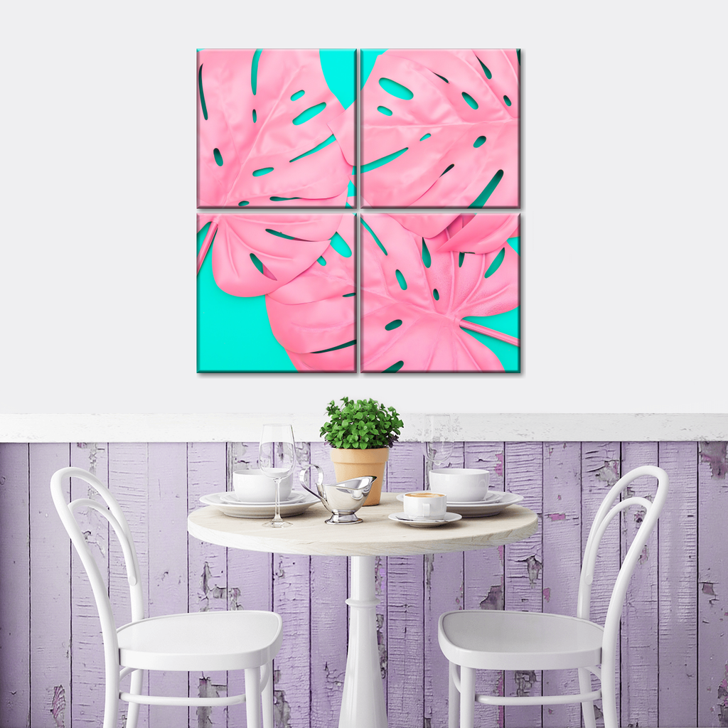 Pastel Monstera Leaves Wall Art | Photography