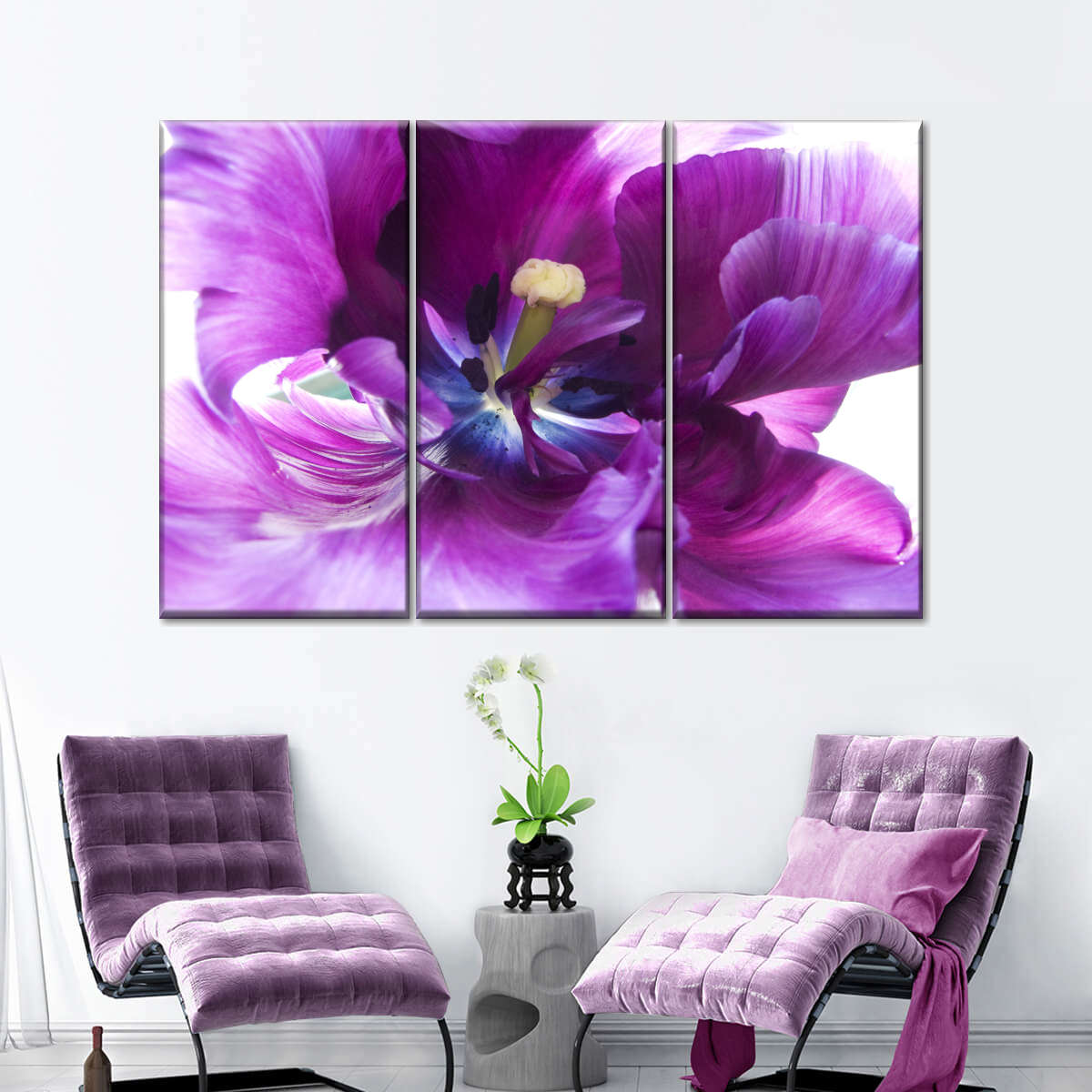 Purple Flower Multi Panel Canvas Wall Art Elephantstock