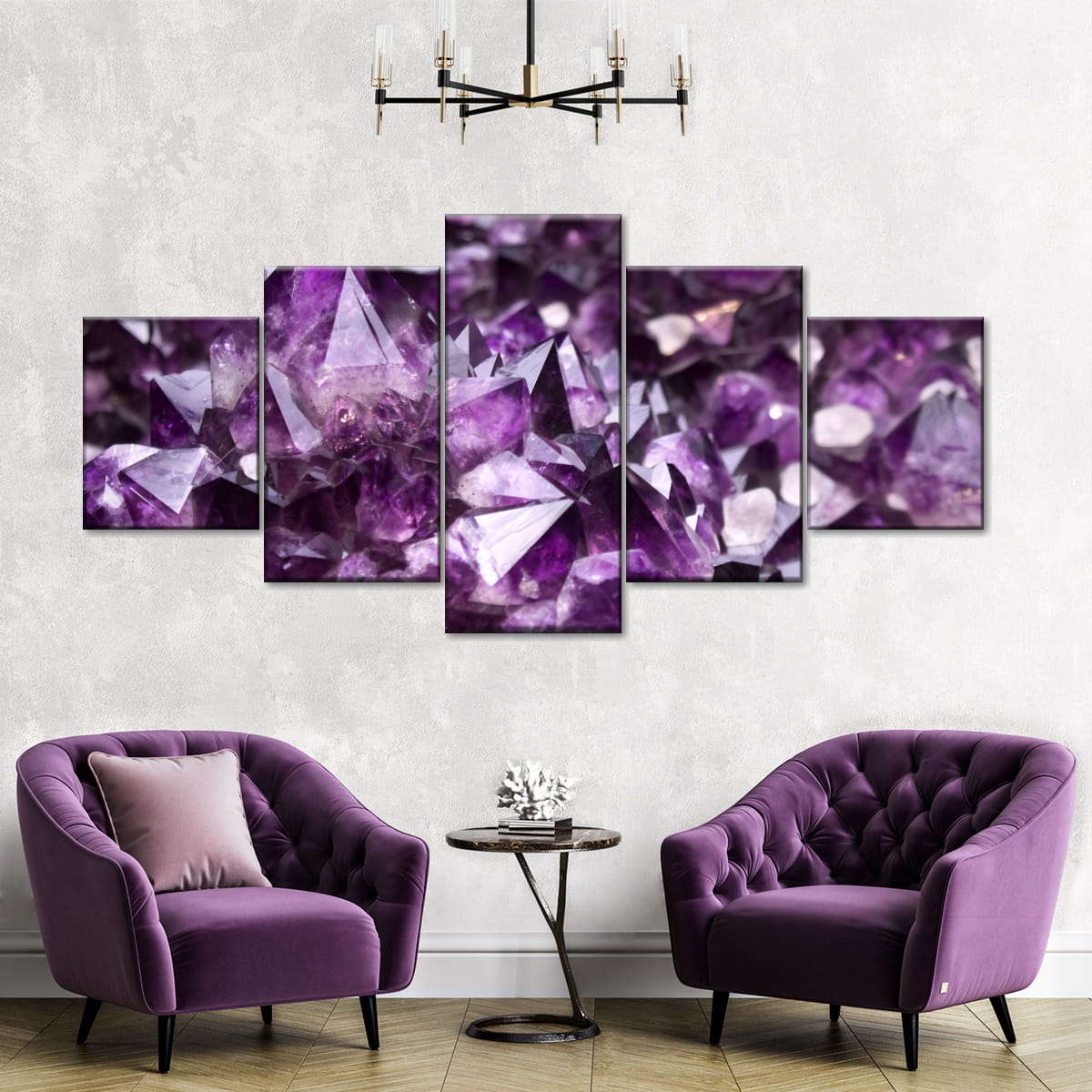 Amethyst Geode Multi Panel Canvas Wall Art