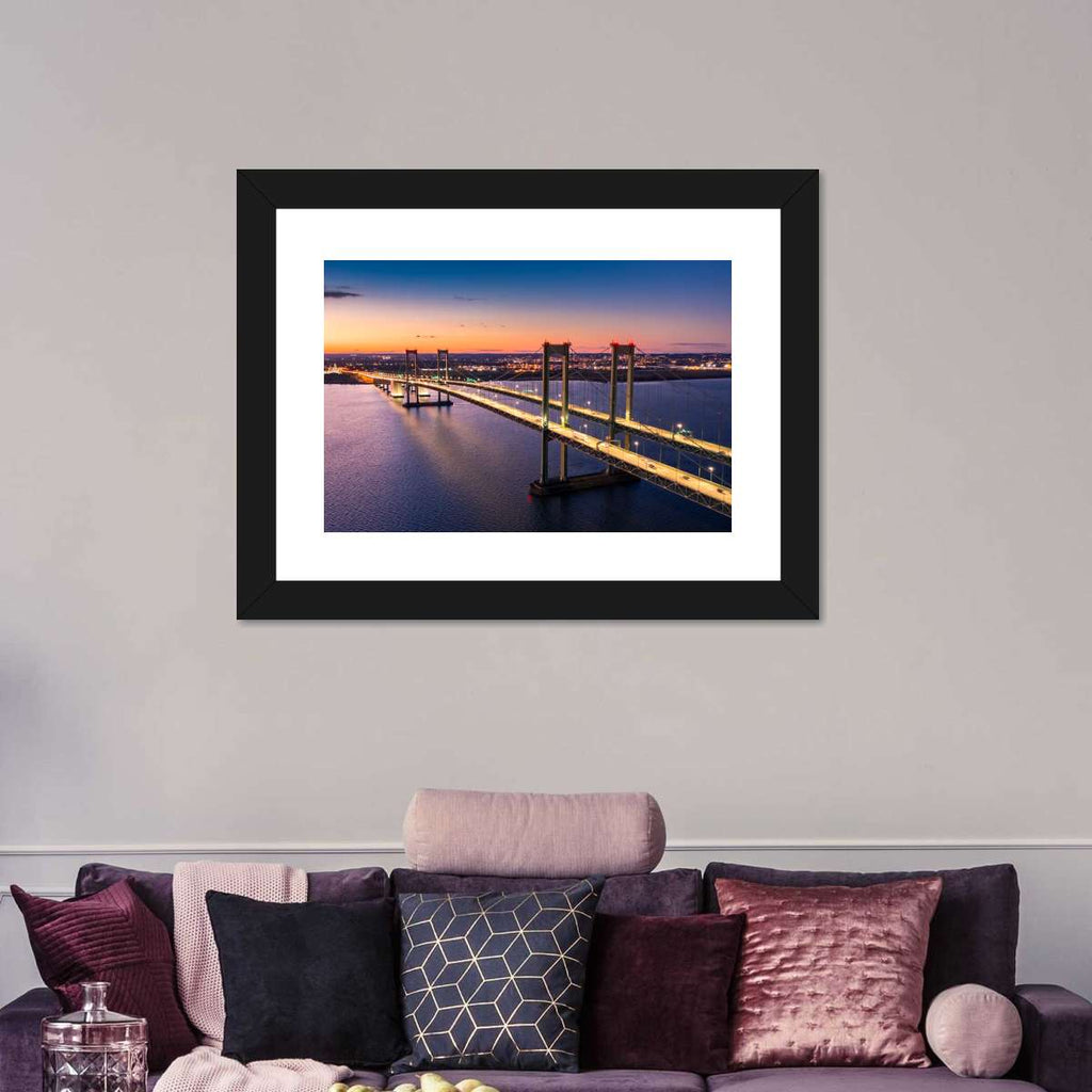 Sunset At Delaware Memorial Bridge Wall Art | Photography