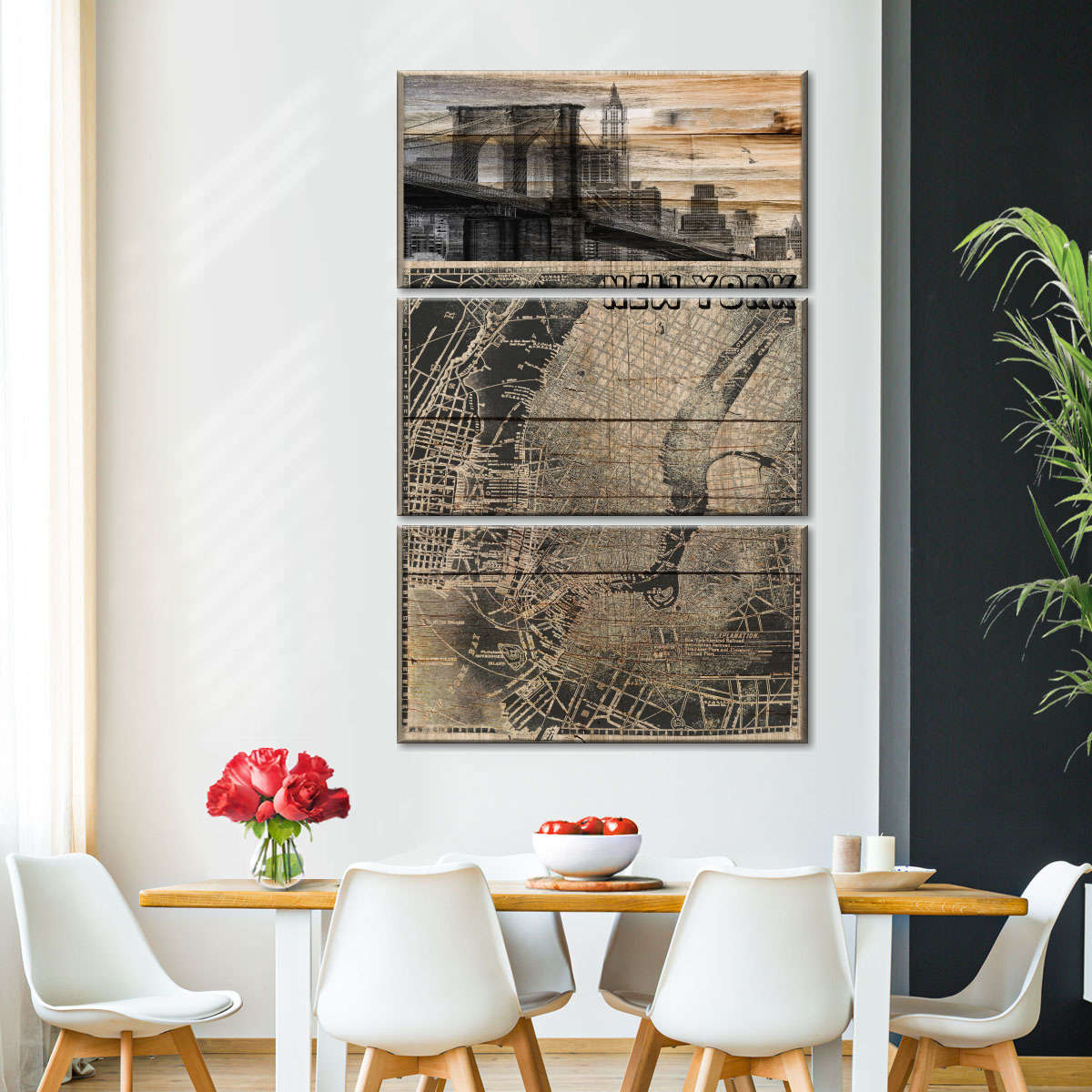 Retro NYC Map Wall Art: Canvas Prints, Art Prints & Framed Canvas