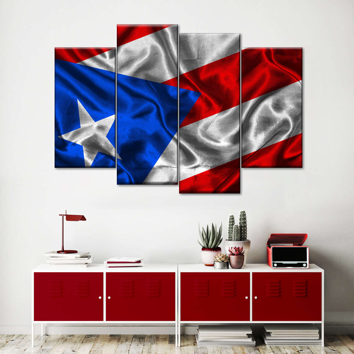 Waving Puerto Rico Flag Multi Panel Canvas Wall Art Elephantstock