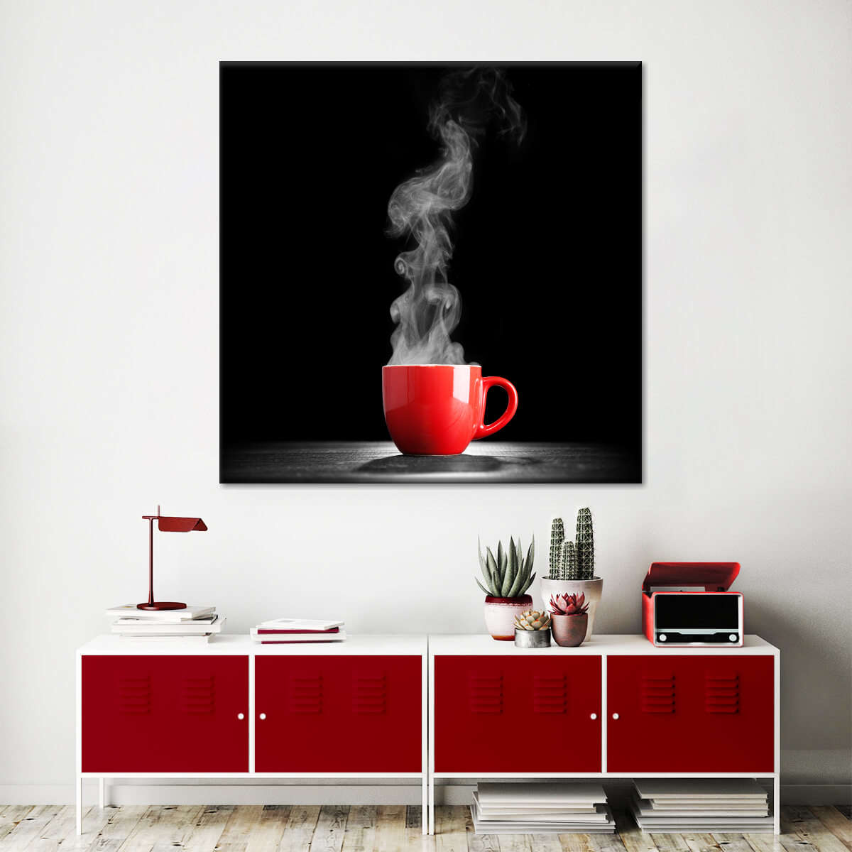 Coffee Wall Art: You Me & A Cup of Tea (Wood Frame Ready To Hang