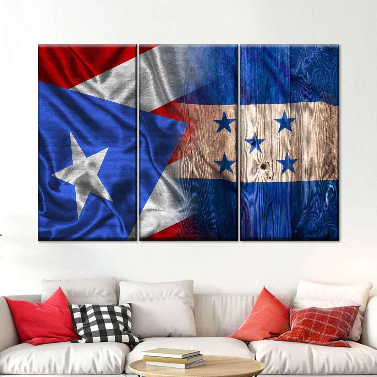 Puerto Rico And Honduras Flag Multi Panel Canvas Wall Art Elephantstock