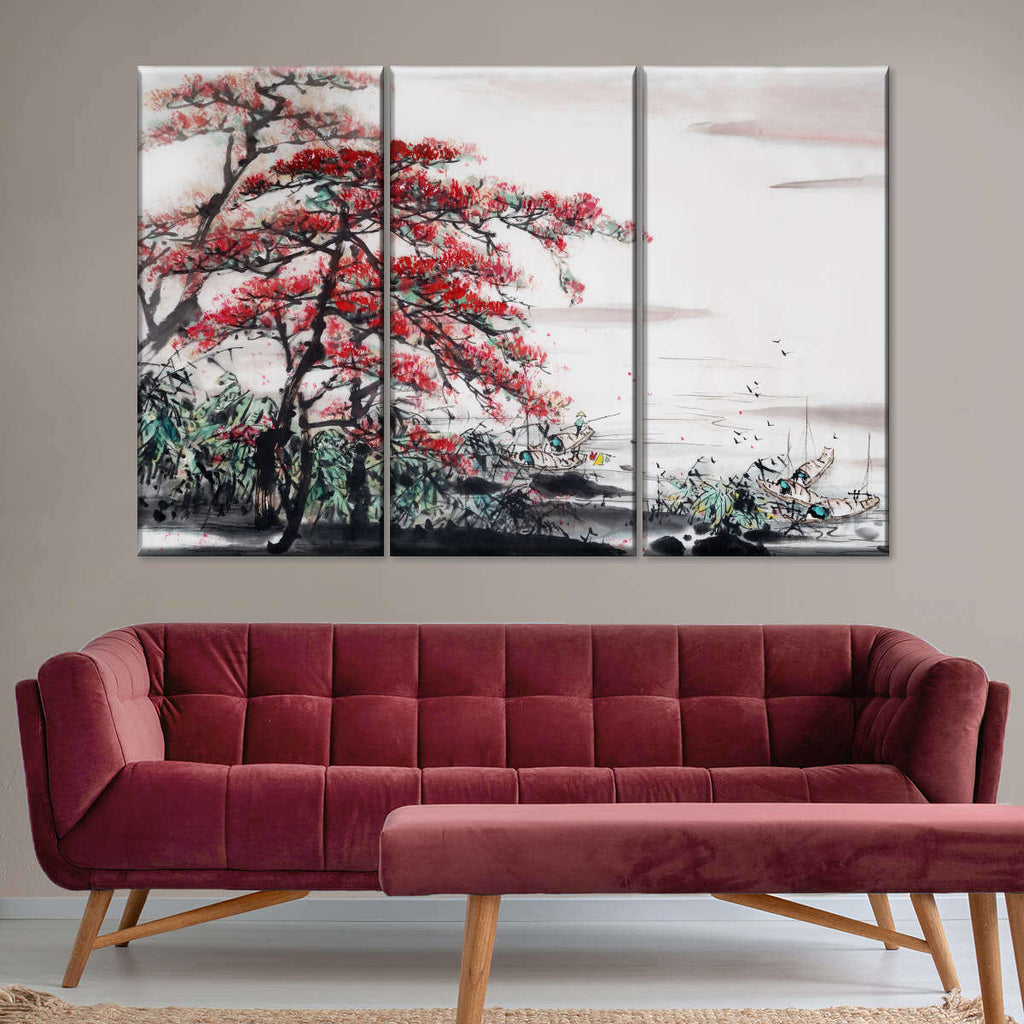 Cherry Blossom Chinese Wall Art | Painting