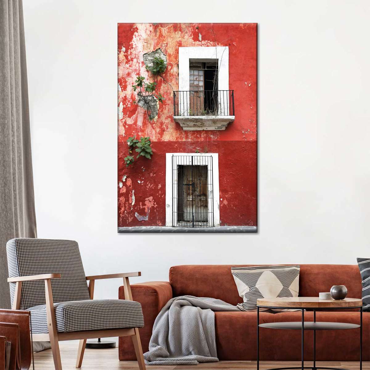 Mexican Red Wall Multi Panel Canvas Wall Art