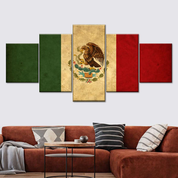 Mexican Flag Multi Panel Canvas Wall Art Elephantstock 1559