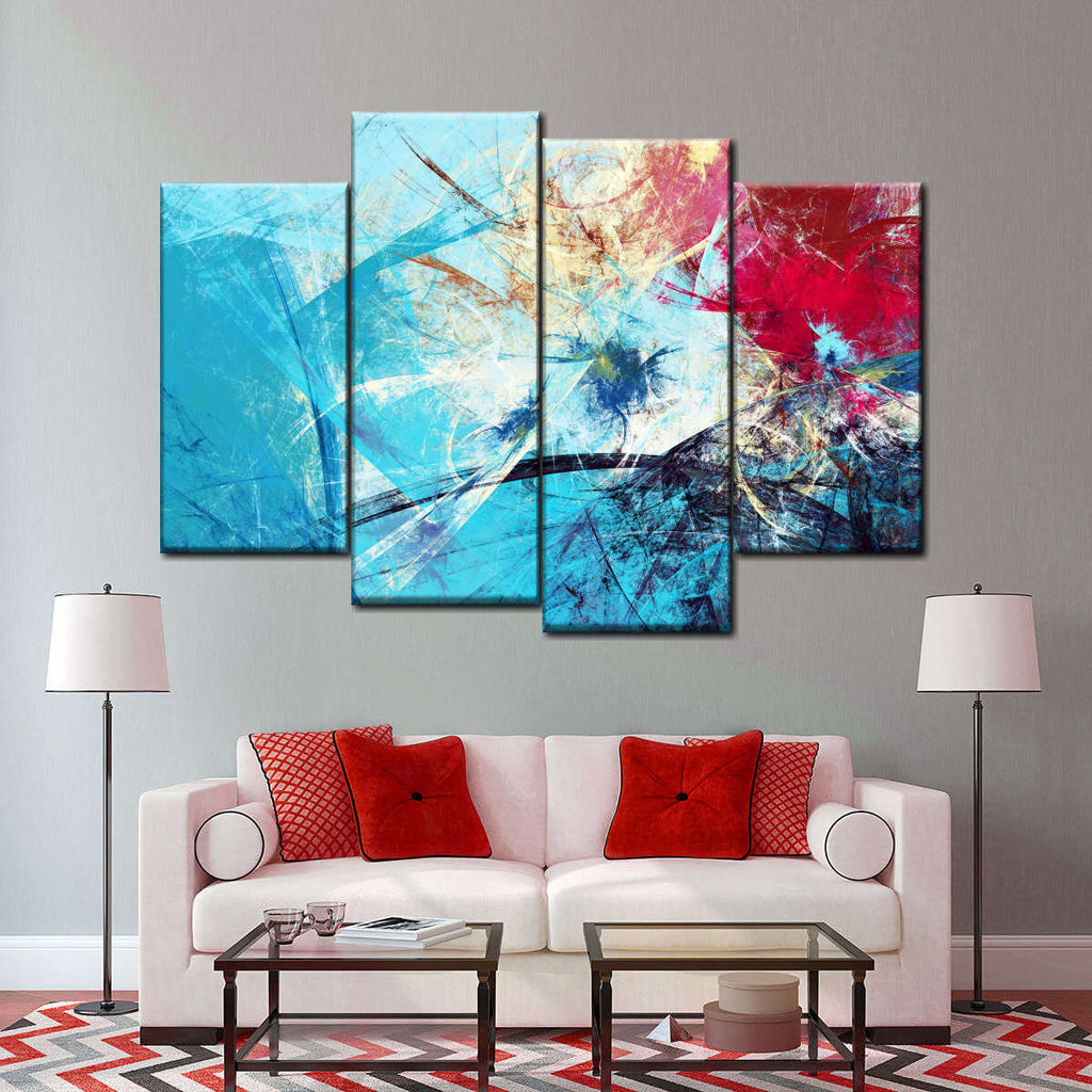 Red And Blue Abstract Wall Art | Painting