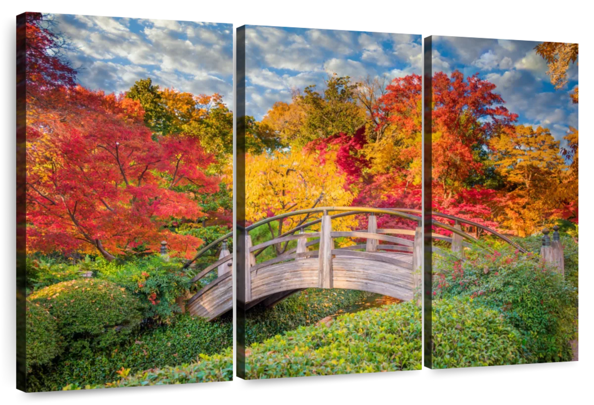  Japanese Bridge Garden Nature Landscape Picture Print