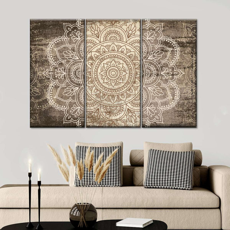 Mandala On Wood Wall Art | Digital Art