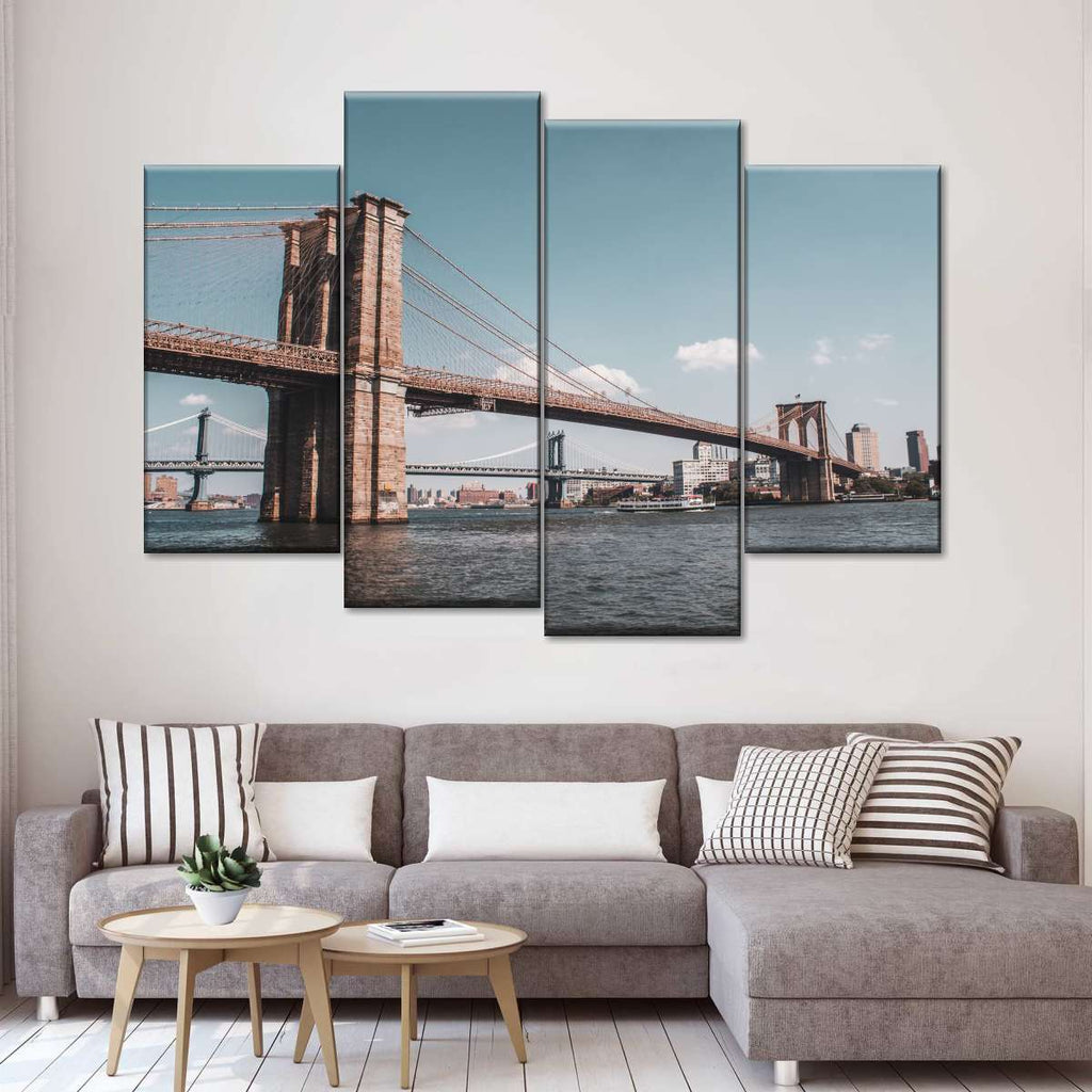 Brooklyn Bridge At East River Wall Art | Photography