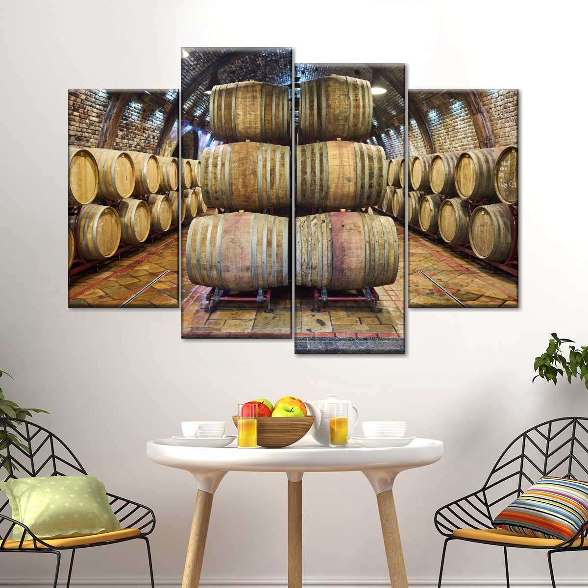 Oak Wine Barrels Multi Panel Canvas Wall Art Elephantstock