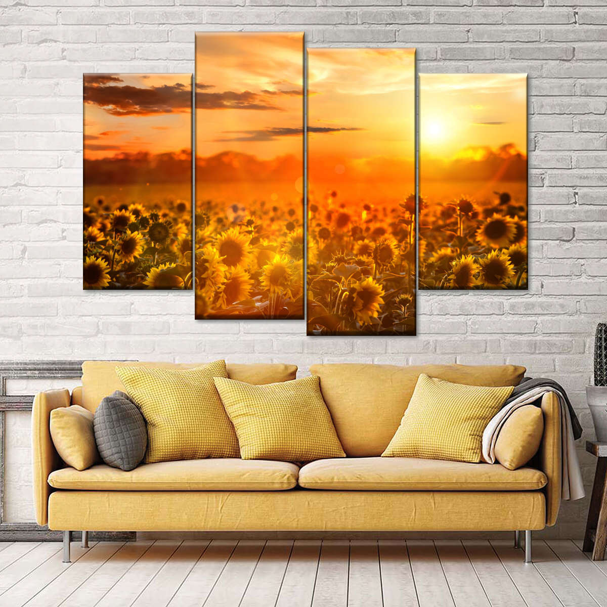 Follow The Sunshine Multi Panel Canvas Wall Art