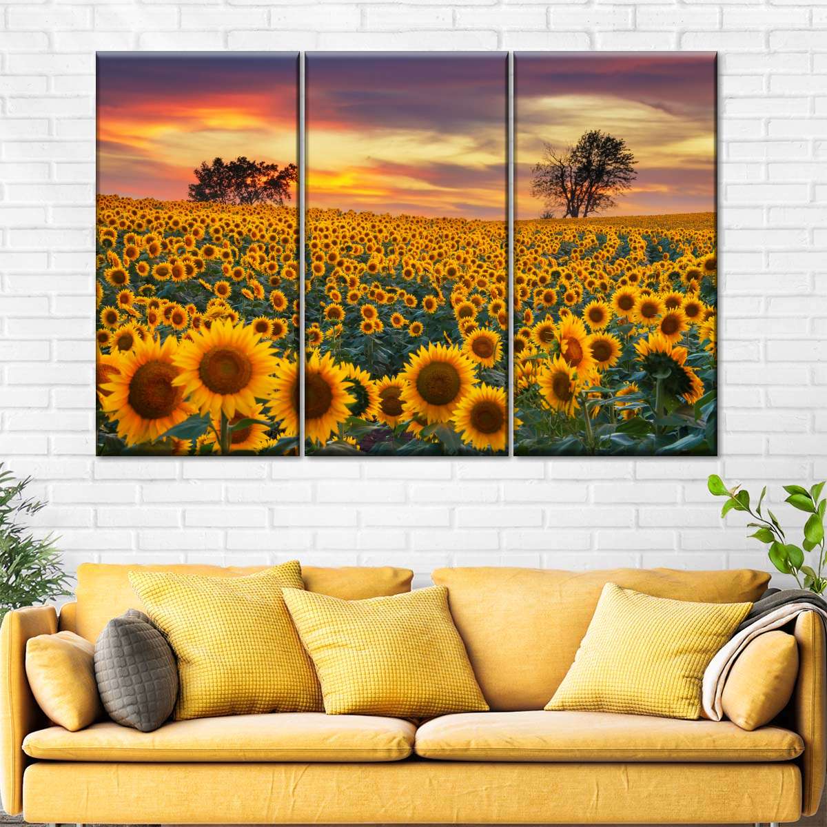 Sunflower Field Dusk Wall Art: Canvas Prints, Art Prints & Framed Canvas