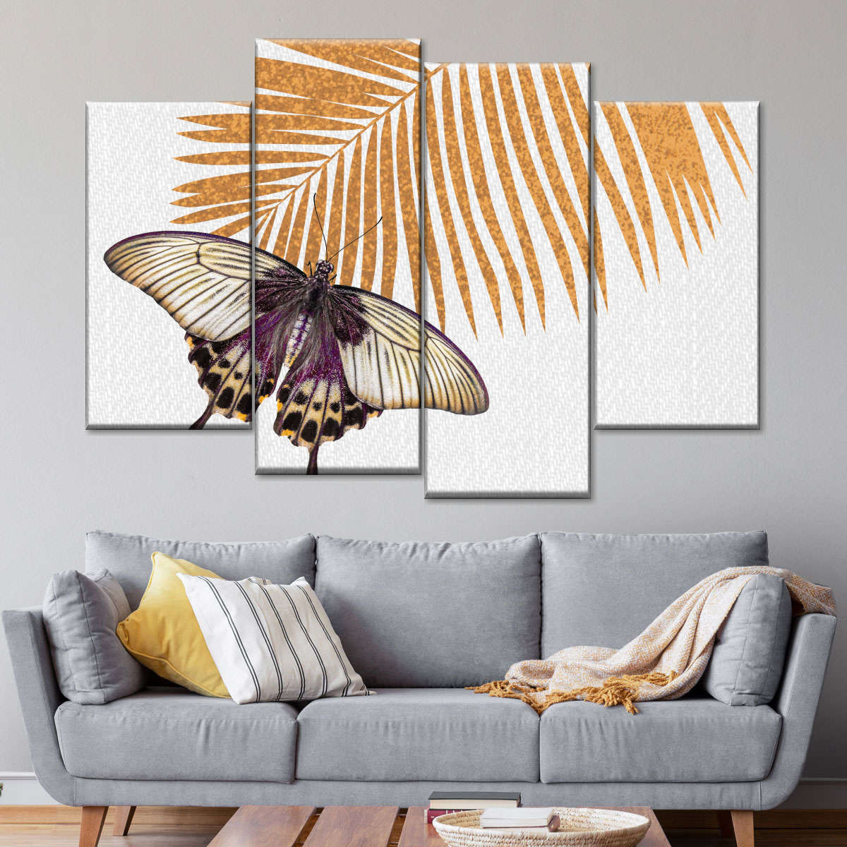 Download Delicate Butterfly Multi Panel Canvas Wall Art Elephantstock